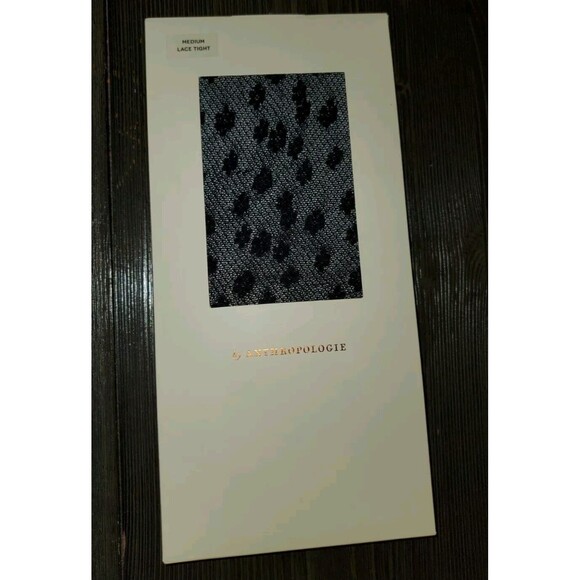 New Anthropologie Cheetah Sheer Tights Size Medium Retail‎ $32 - Picture 3 of 4